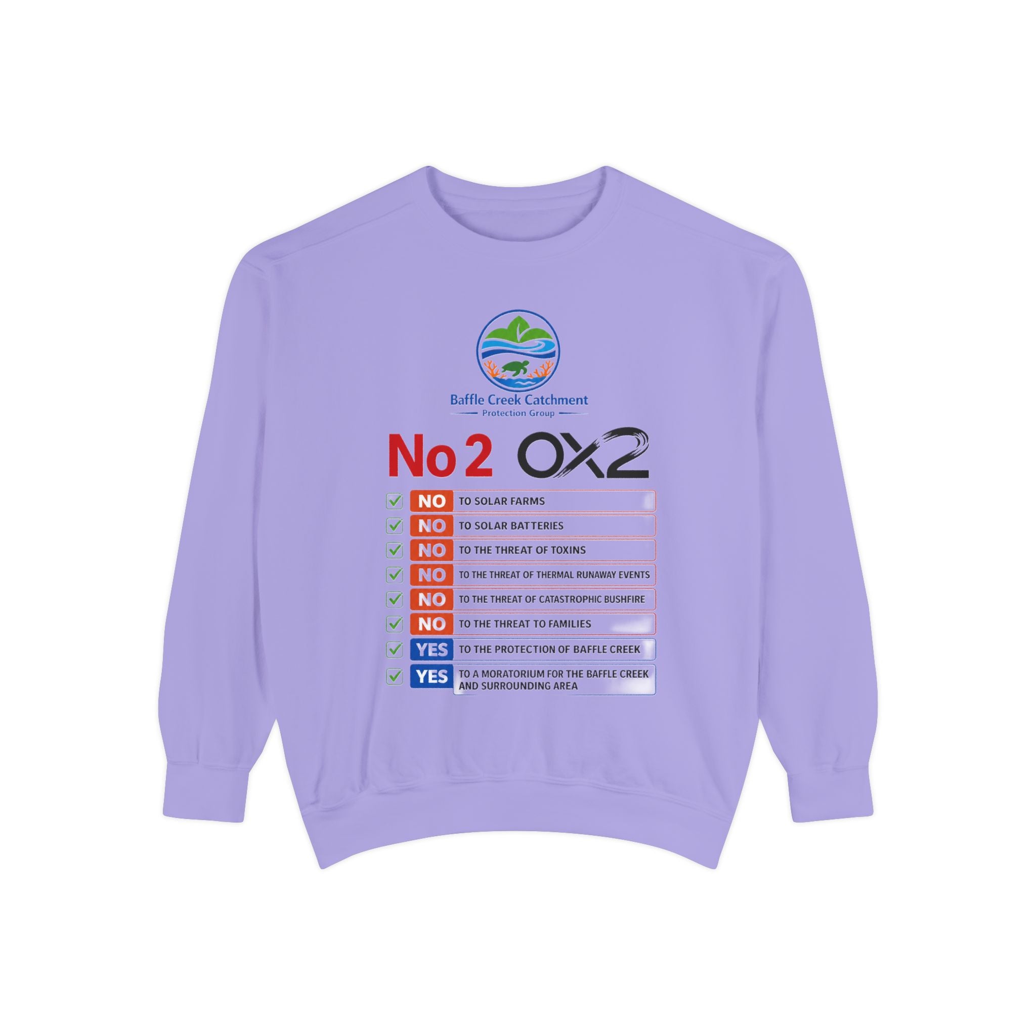 No 2 OX2 Checklist Sweatshirt — Baffle Creek Landowners Humor Crewneck