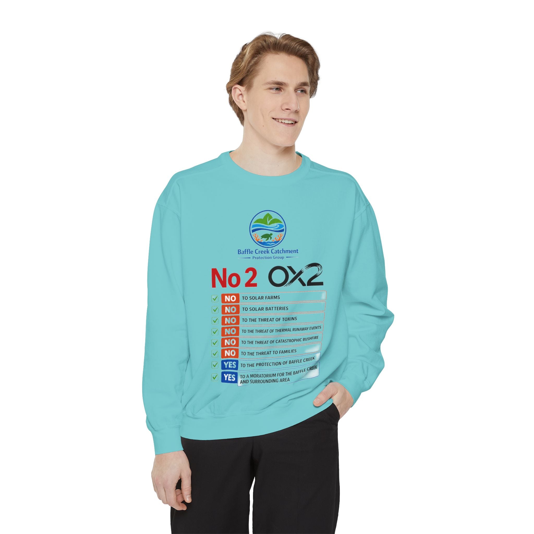 No 2 OX2 Checklist Sweatshirt — Baffle Creek Landowners Humor Crewneck