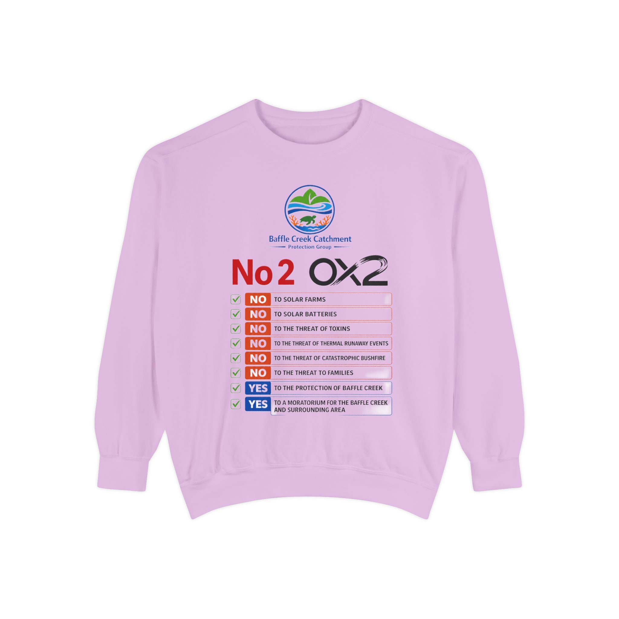 No 2 OX2 Checklist Sweatshirt — Baffle Creek Landowners Humor Crewneck