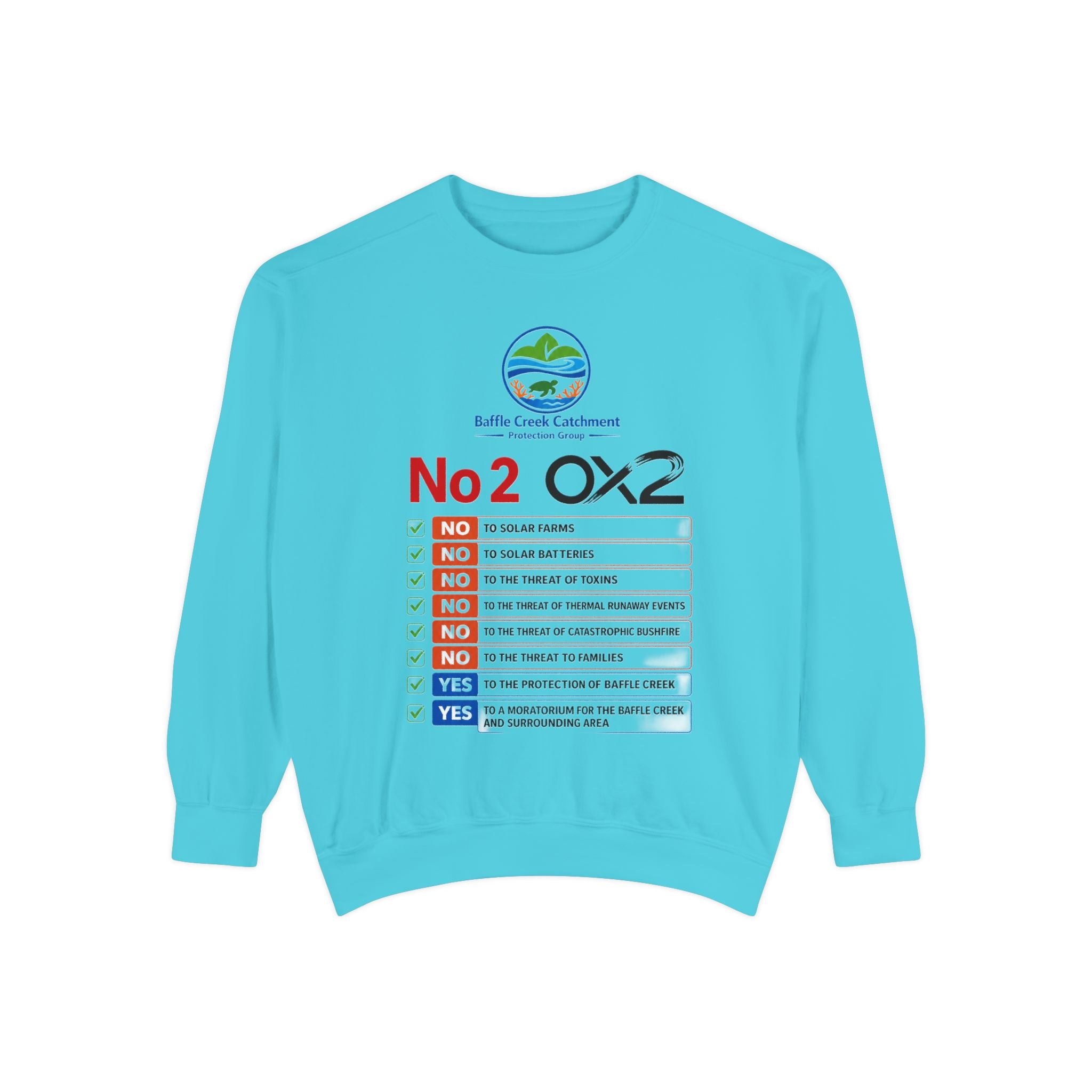 No 2 OX2 Checklist Sweatshirt — Baffle Creek Landowners Humor Crewneck