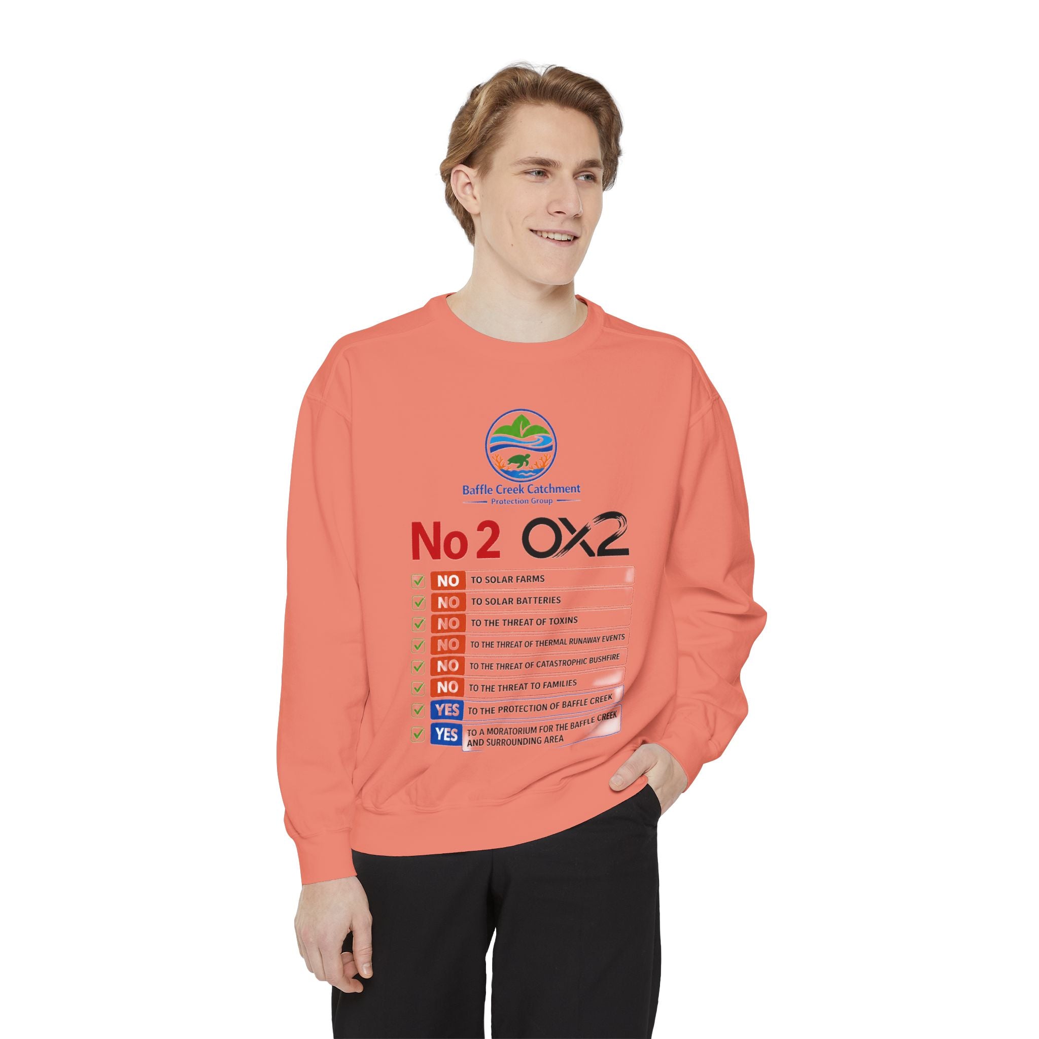 No 2 OX2 Checklist Sweatshirt — Baffle Creek Landowners Humor Crewneck