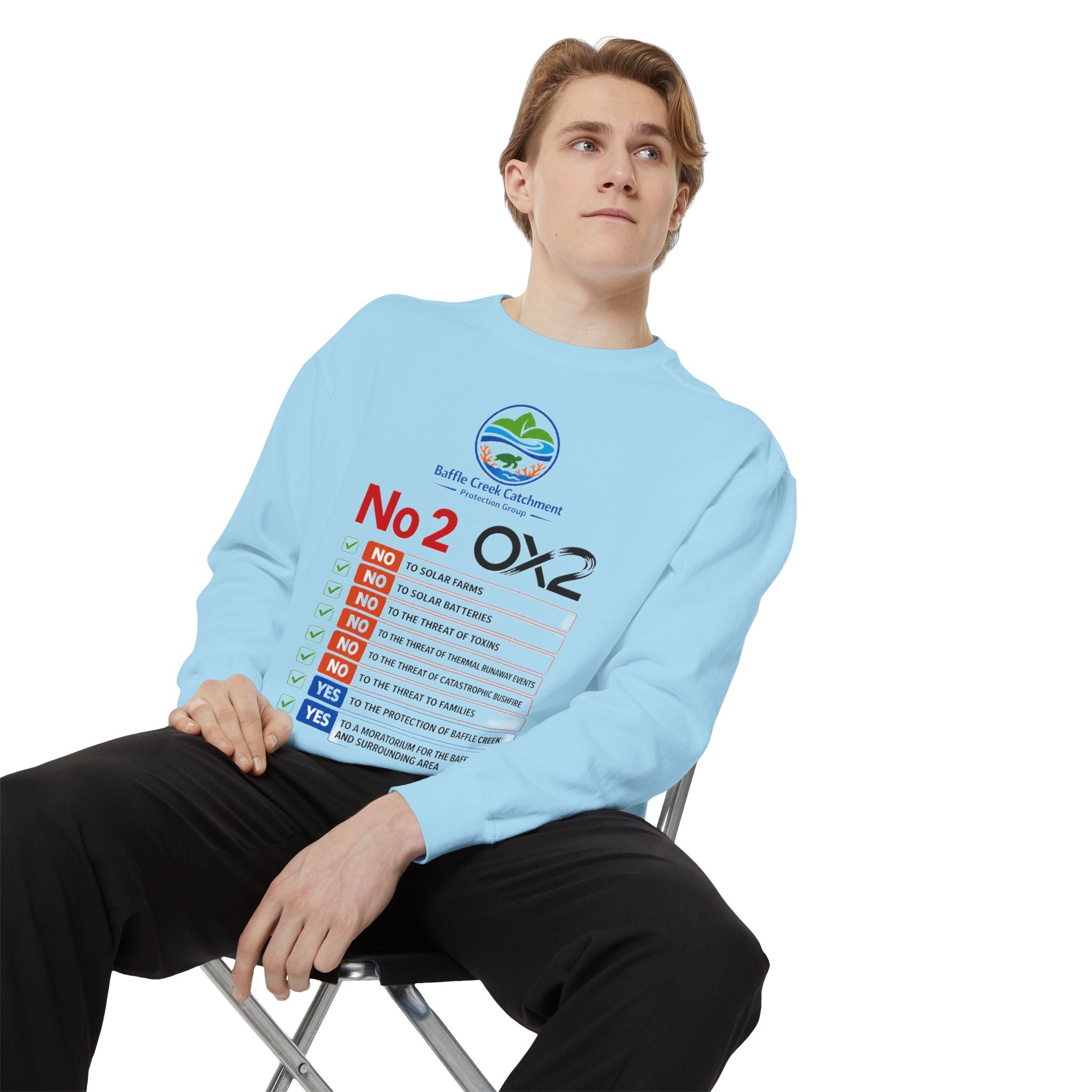 No 2 OX2 Checklist Sweatshirt — Baffle Creek Landowners Humor Crewneck