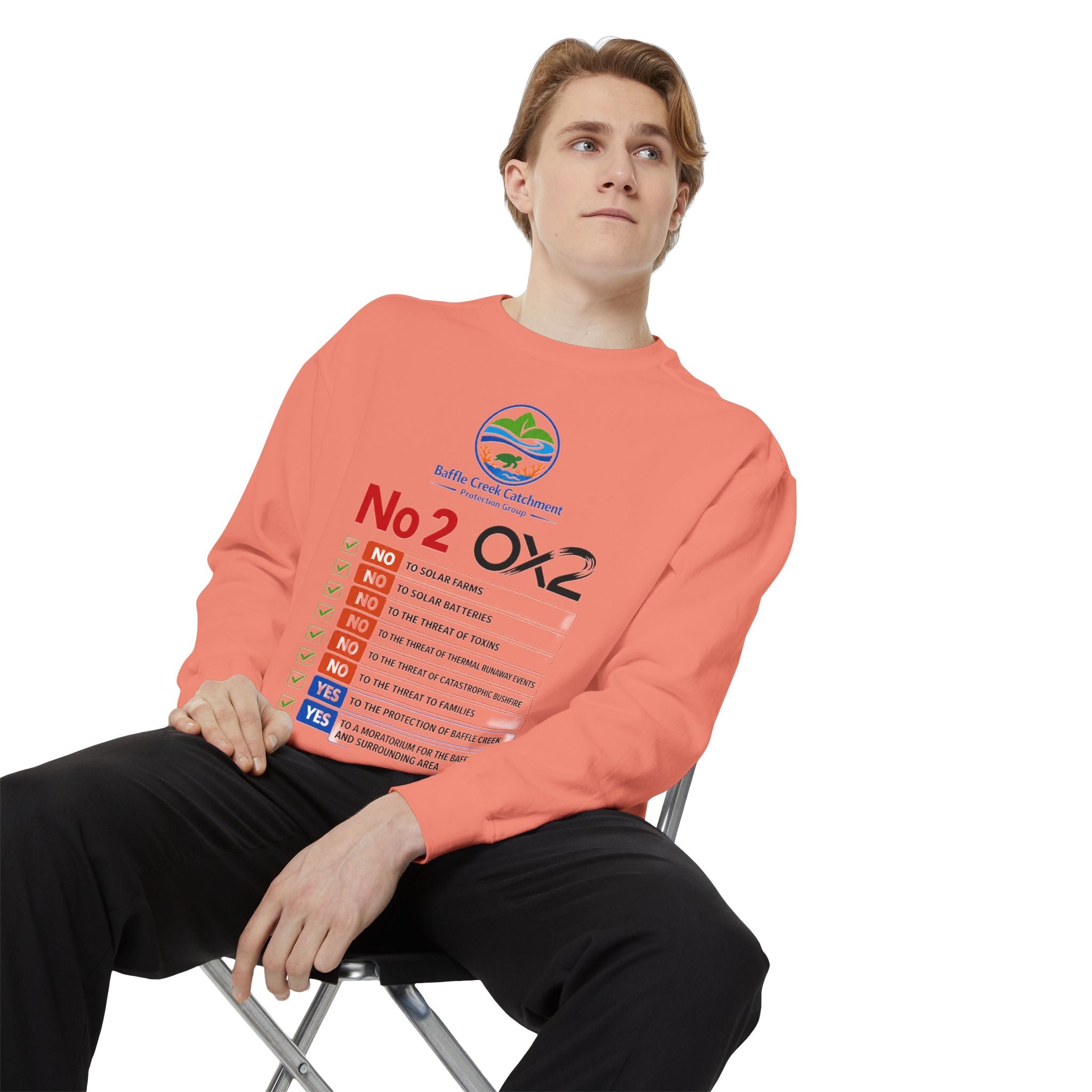 No 2 OX2 Checklist Sweatshirt — Baffle Creek Landowners Humor Crewneck