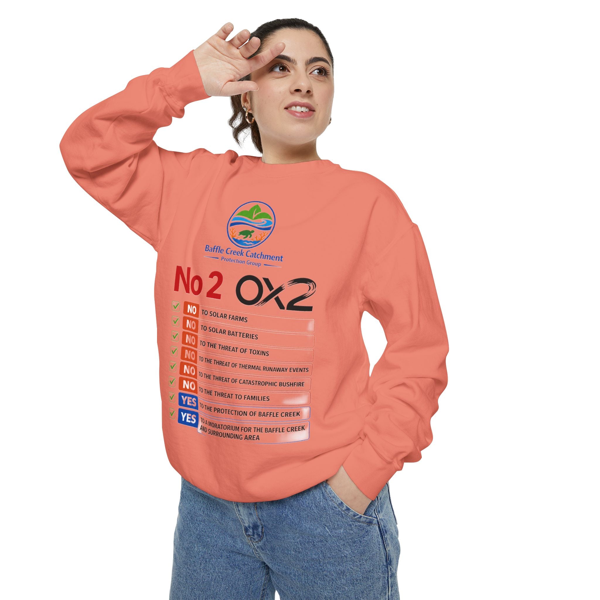 No 2 OX2 Checklist Sweatshirt — Baffle Creek Landowners Humor Crewneck