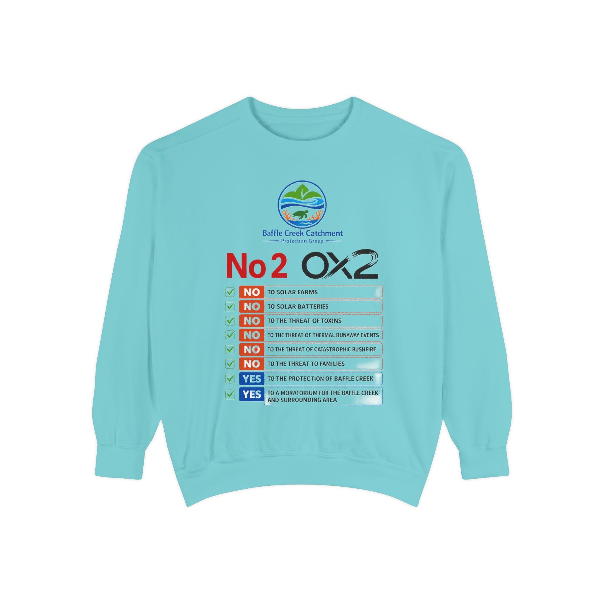 No 2 OX2 Checklist Sweatshirt — Baffle Creek Landowners Humor Crewneck