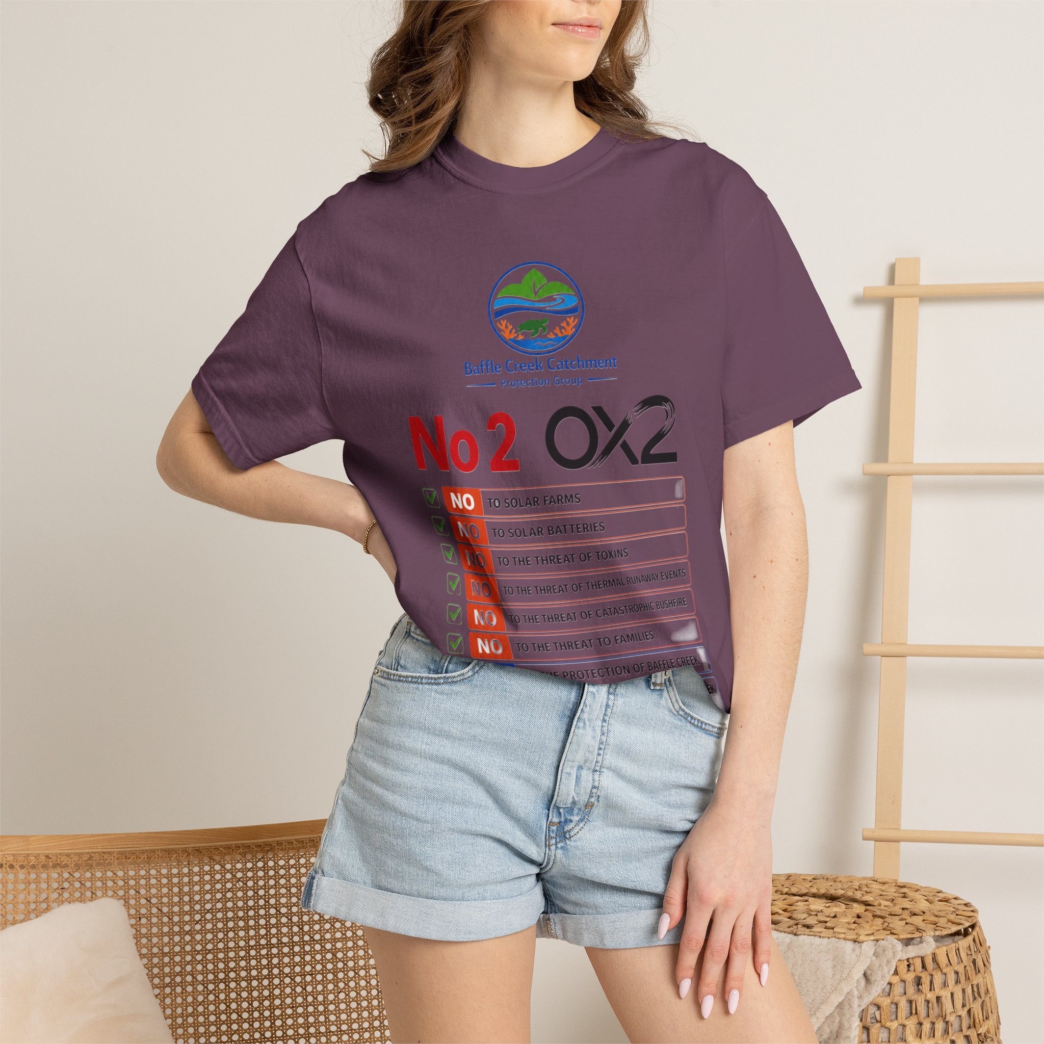 No 2 OX2 Protest T-Shirt — Baffle Creek Catchment Environmental Campaign Tee