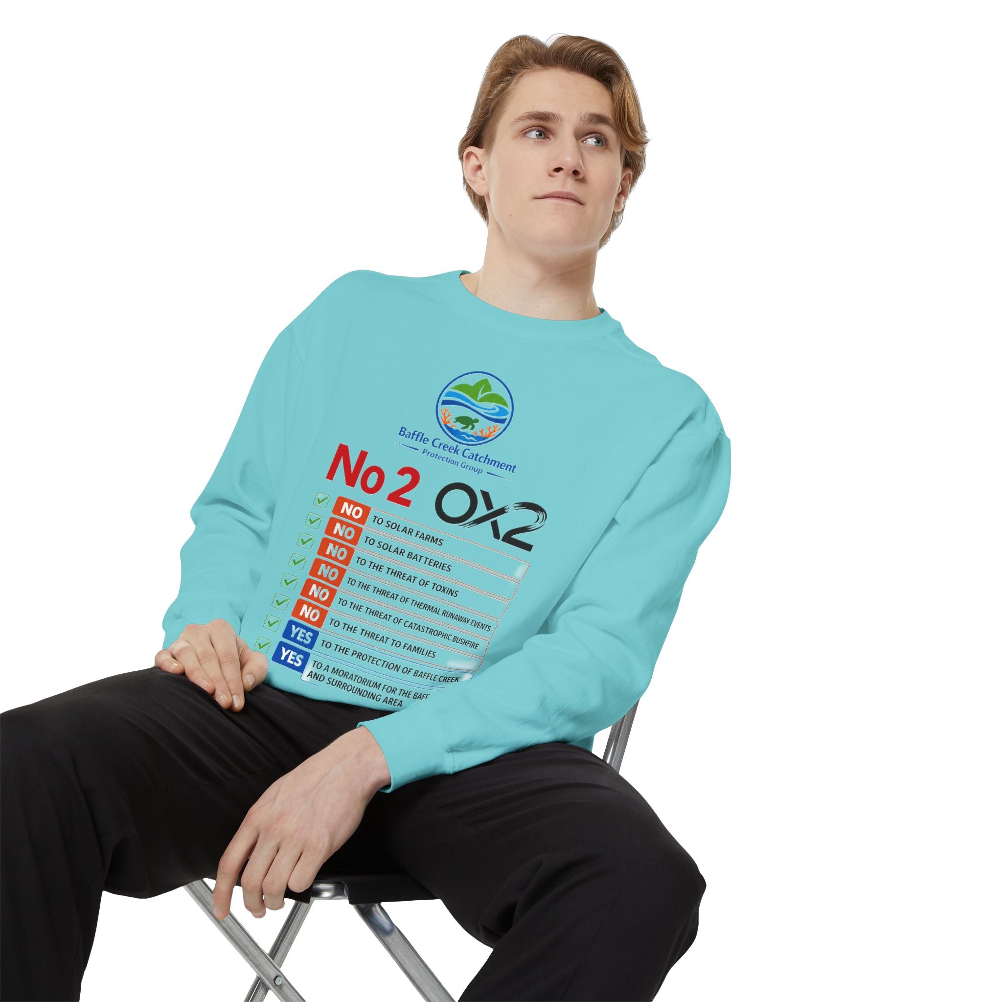 No 2 OX2 Checklist Sweatshirt — Baffle Creek Landowners Humor Crewneck