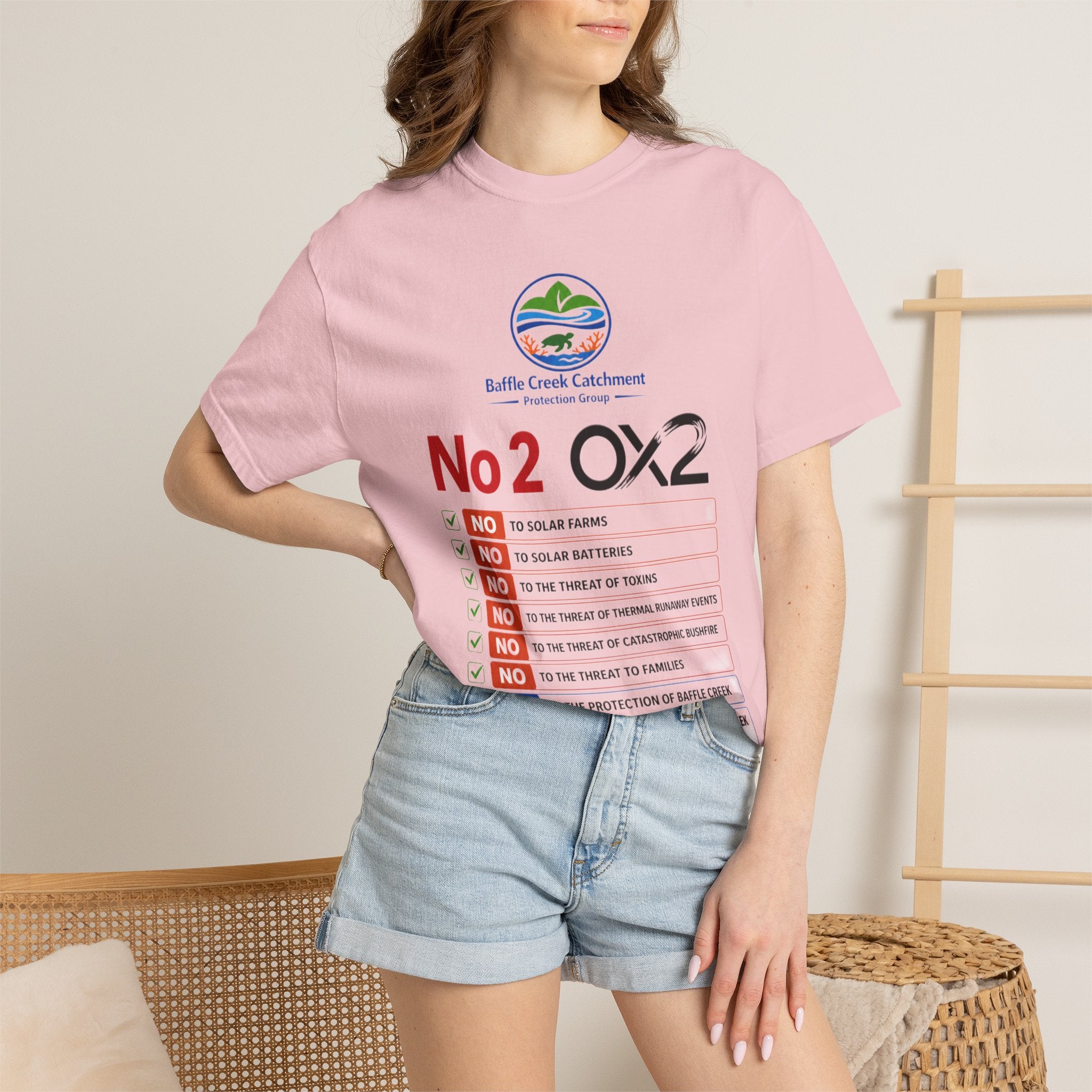 No 2 OX2 Protest T-Shirt — Baffle Creek Catchment Environmental Campaign Tee
