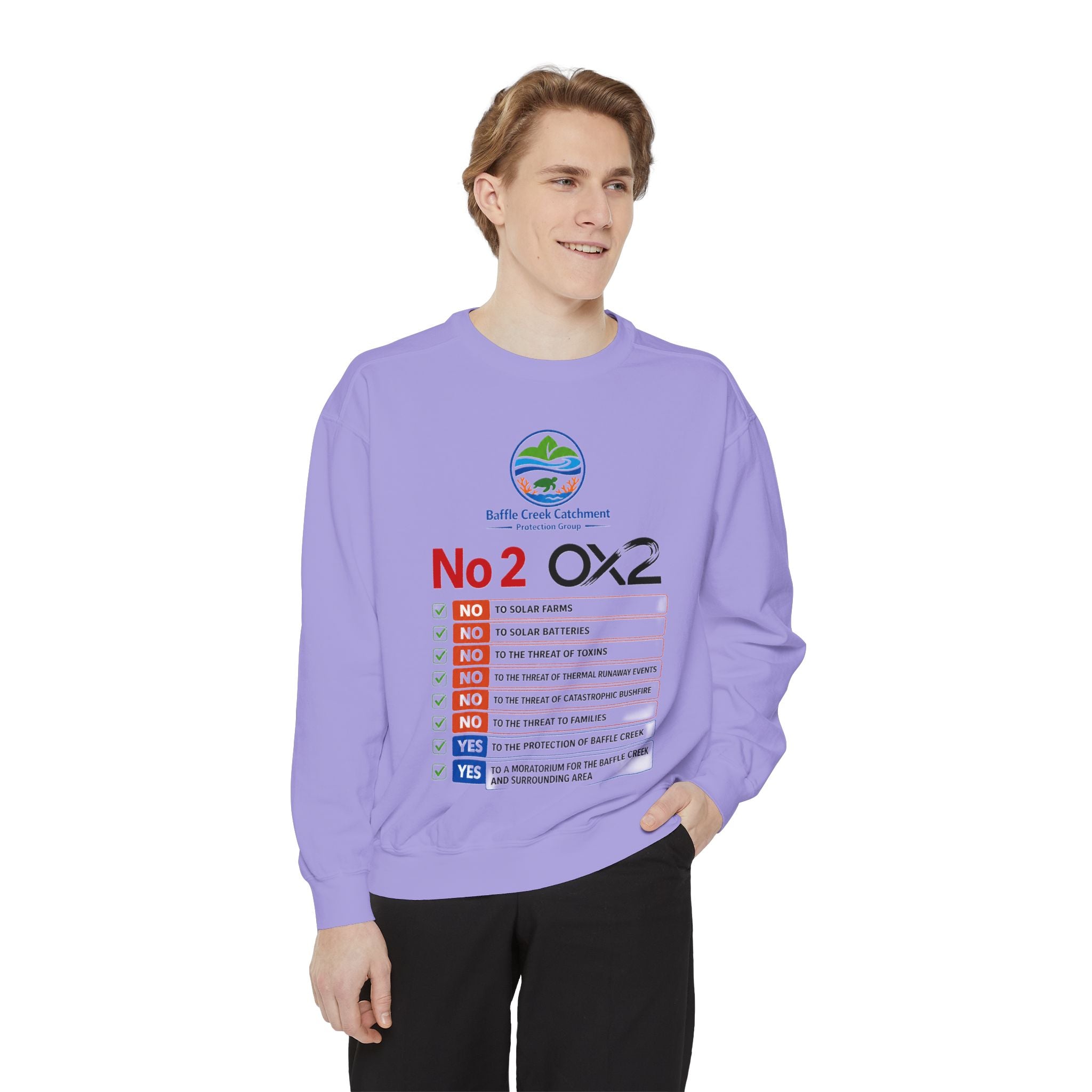 No 2 OX2 Checklist Sweatshirt — Baffle Creek Landowners Humor Crewneck