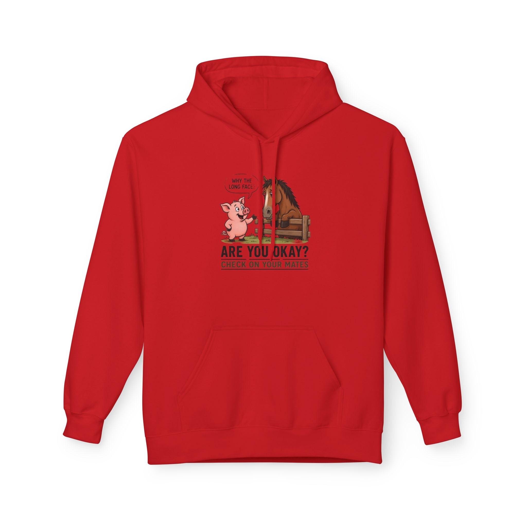 Hoodie - "Why the Long Face?" Are You Okay? Check On Your Mates Mental Health Graphic