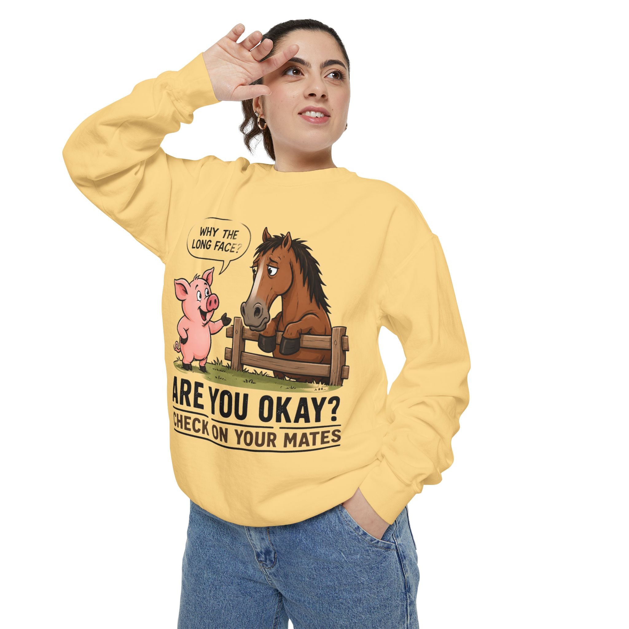 Sweatshirt — "Are You Okay?" Check On Your Mates Mental Health Crewneck