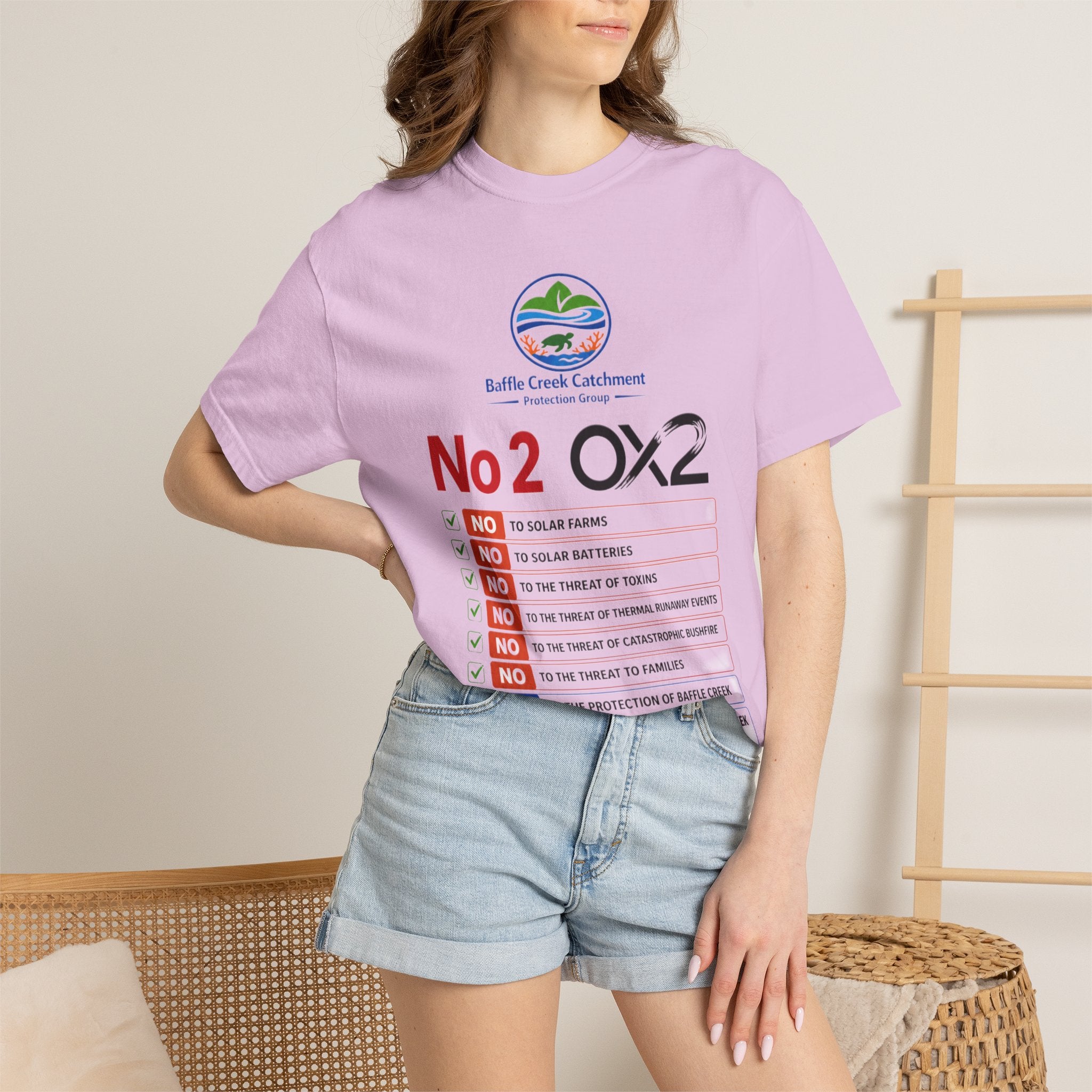 No 2 OX2 Protest T-Shirt — Baffle Creek Catchment Environmental Campaign Tee