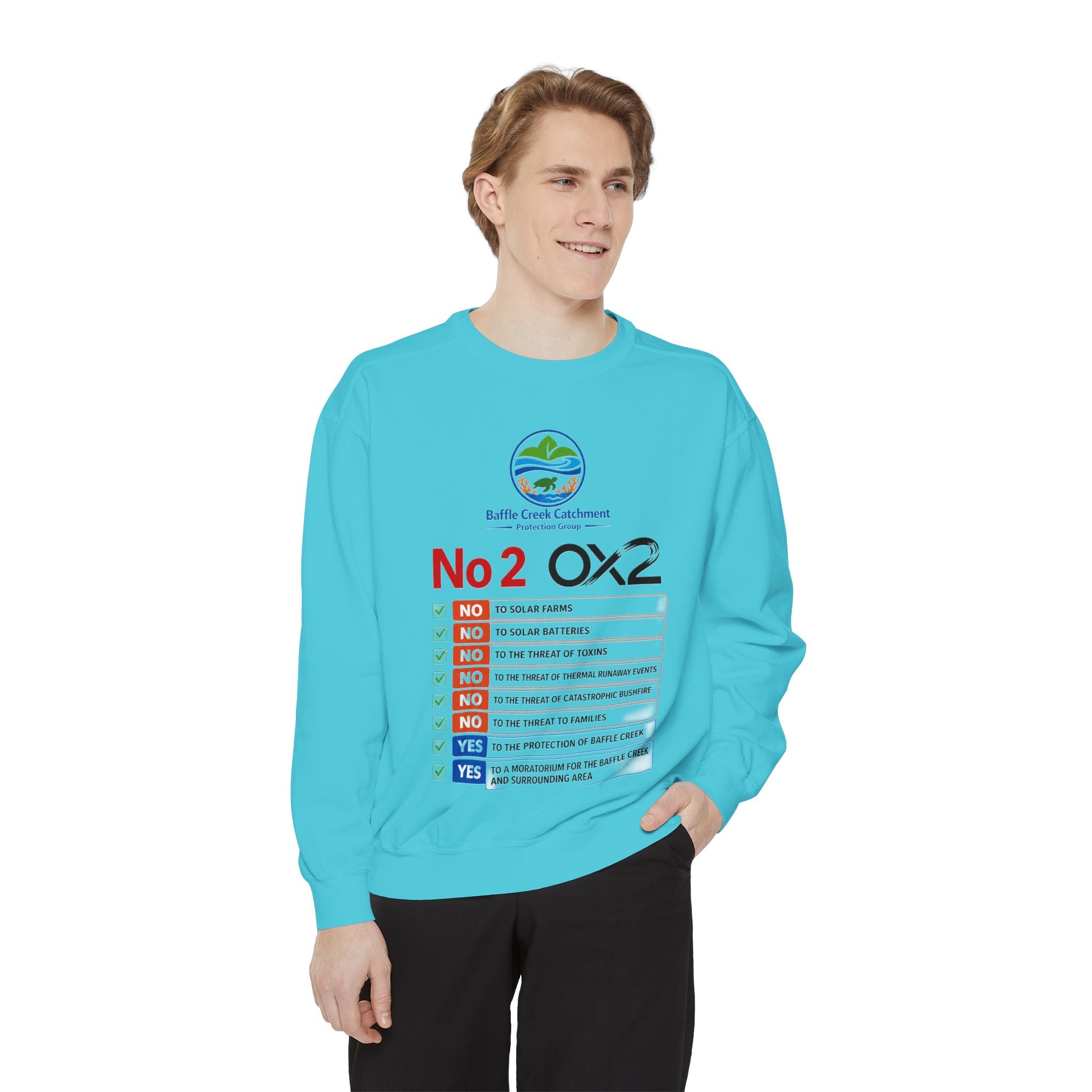 No 2 OX2 Checklist Sweatshirt — Baffle Creek Landowners Humor Crewneck