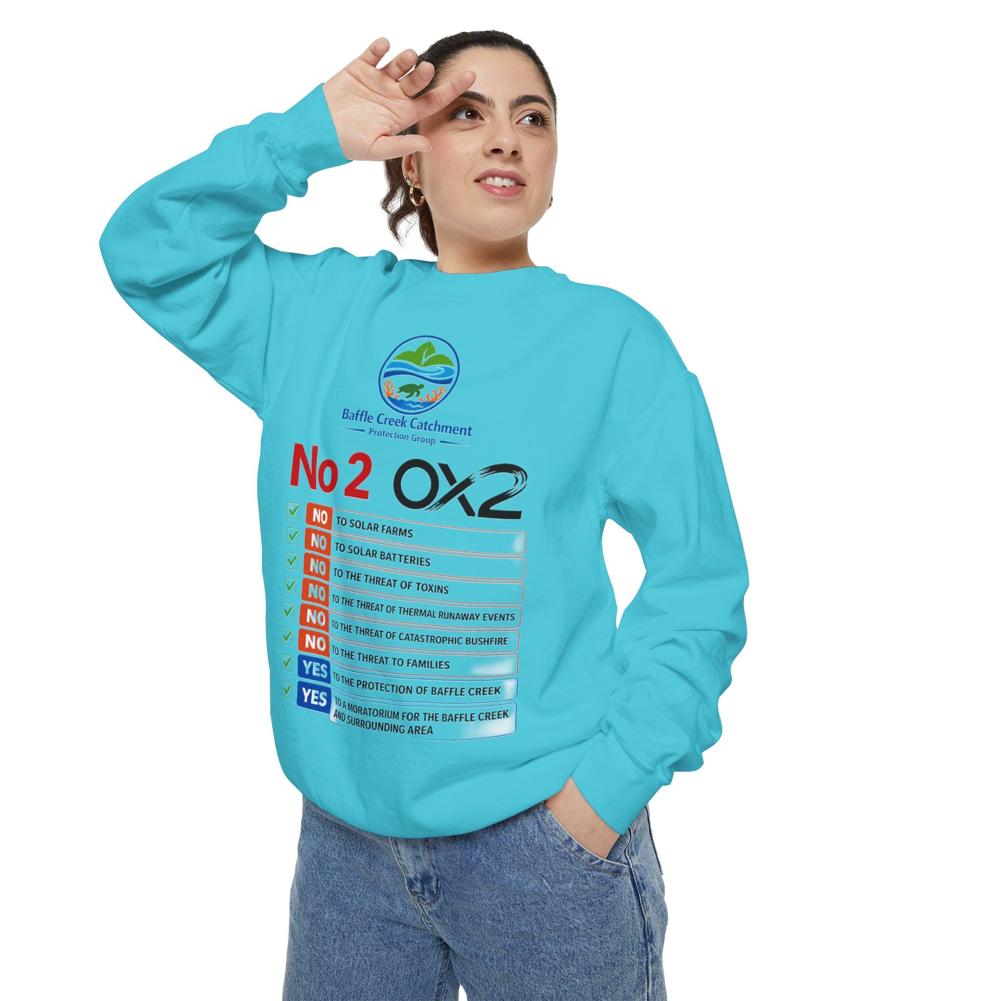 No 2 OX2 Checklist Sweatshirt — Baffle Creek Landowners Humor Crewneck