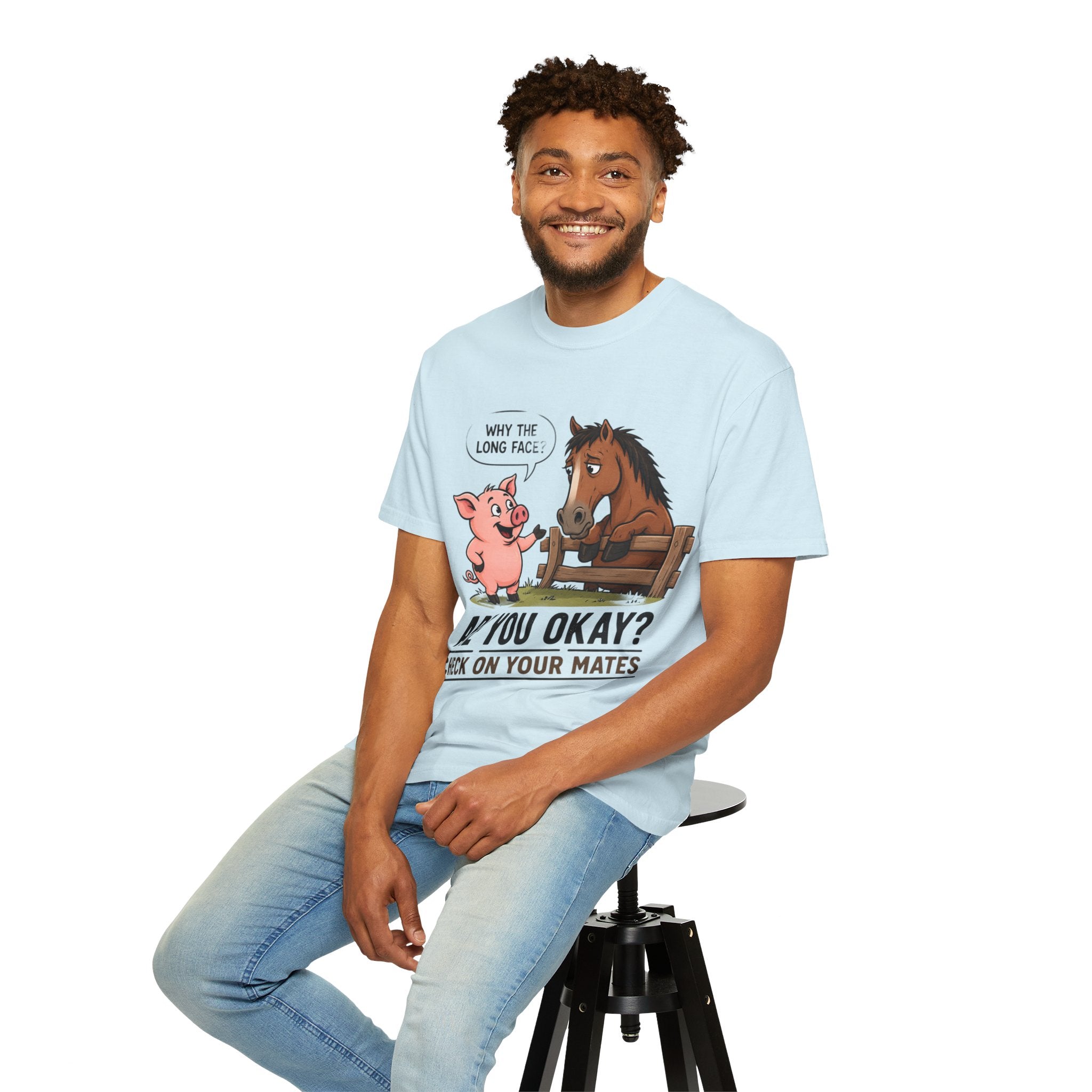 Are You Okay? T-Shirt — "Why the Long Face?" Mental Health Check-In Tee