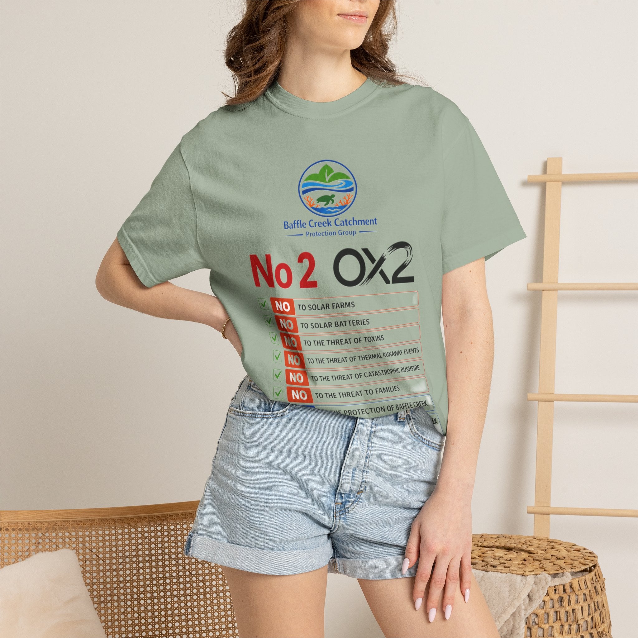 No 2 OX2 Protest T-Shirt — Baffle Creek Catchment Environmental Campaign Tee