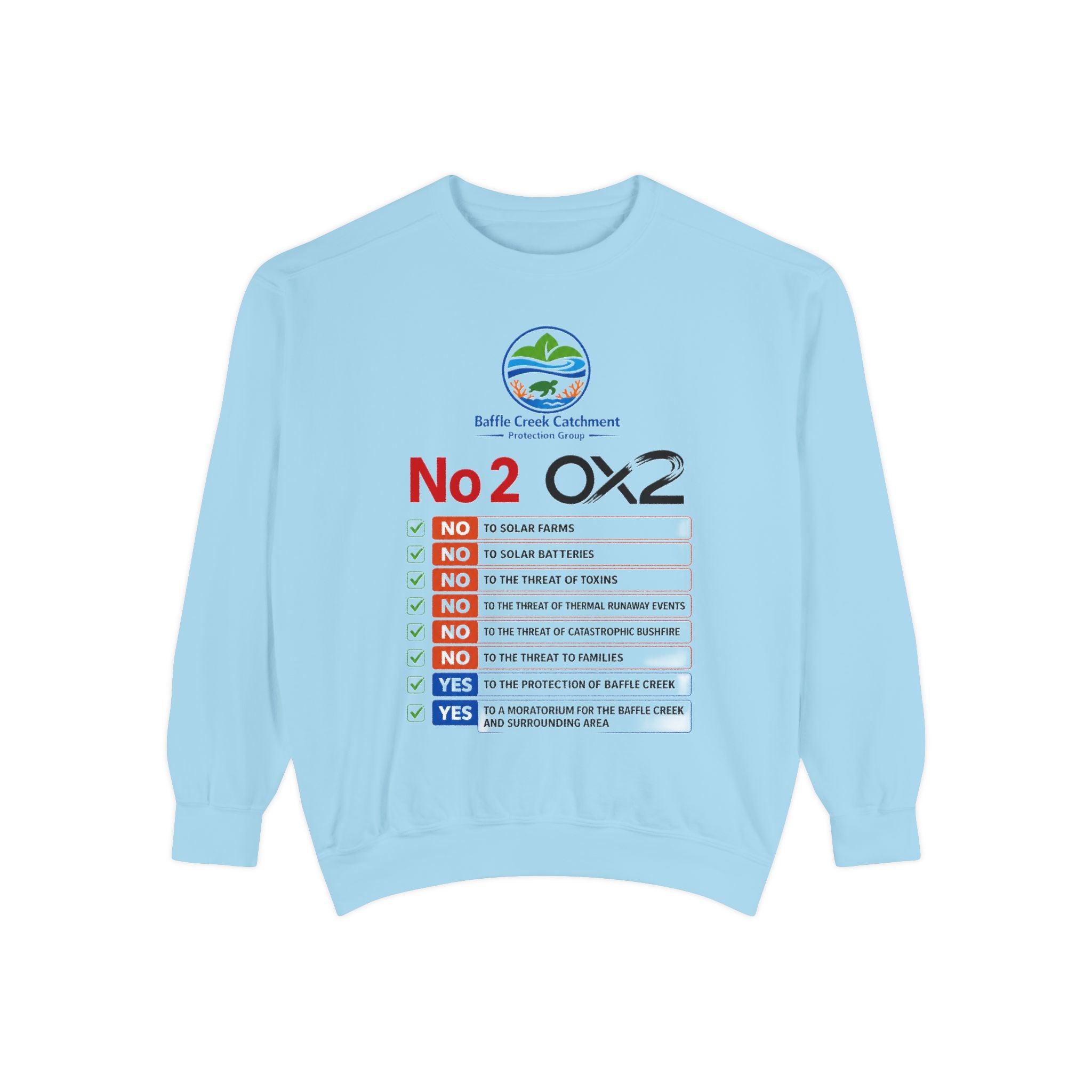 No 2 OX2 Checklist Sweatshirt — Baffle Creek Landowners Humor Crewneck
