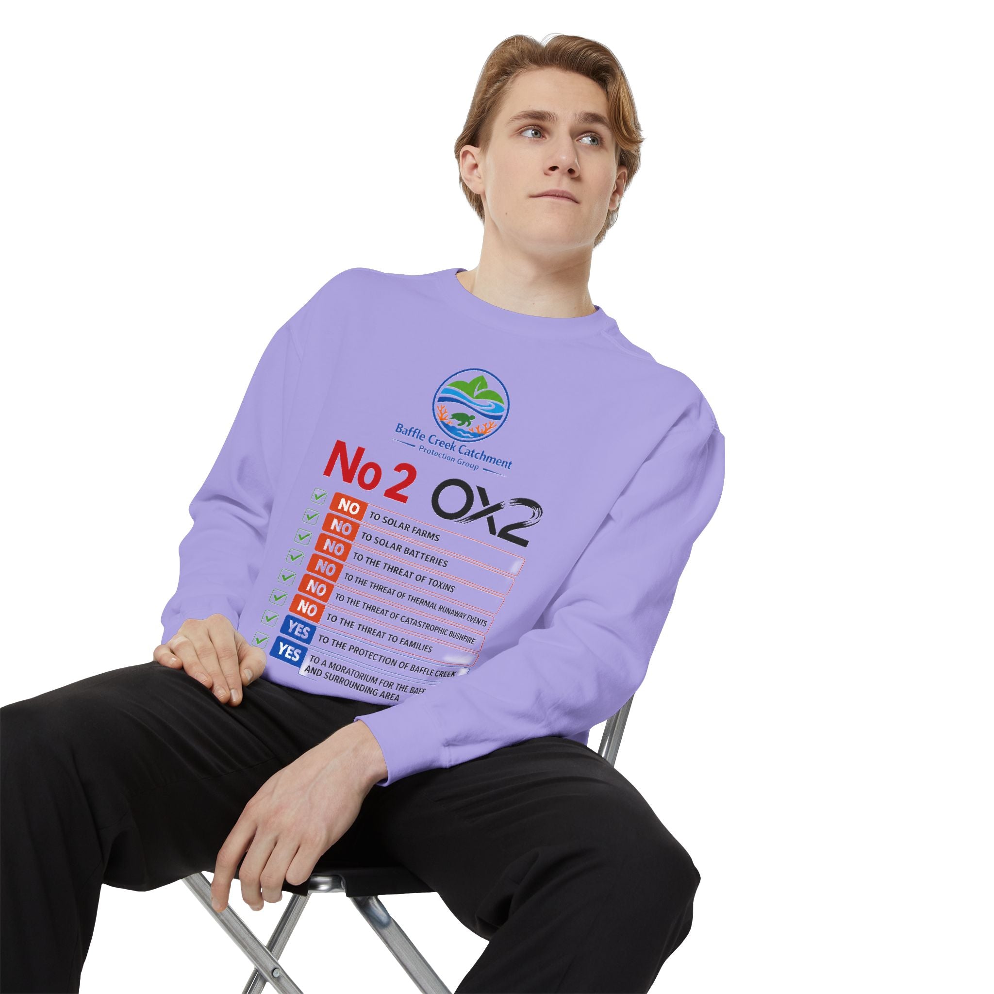 No 2 OX2 Checklist Sweatshirt — Baffle Creek Landowners Humor Crewneck