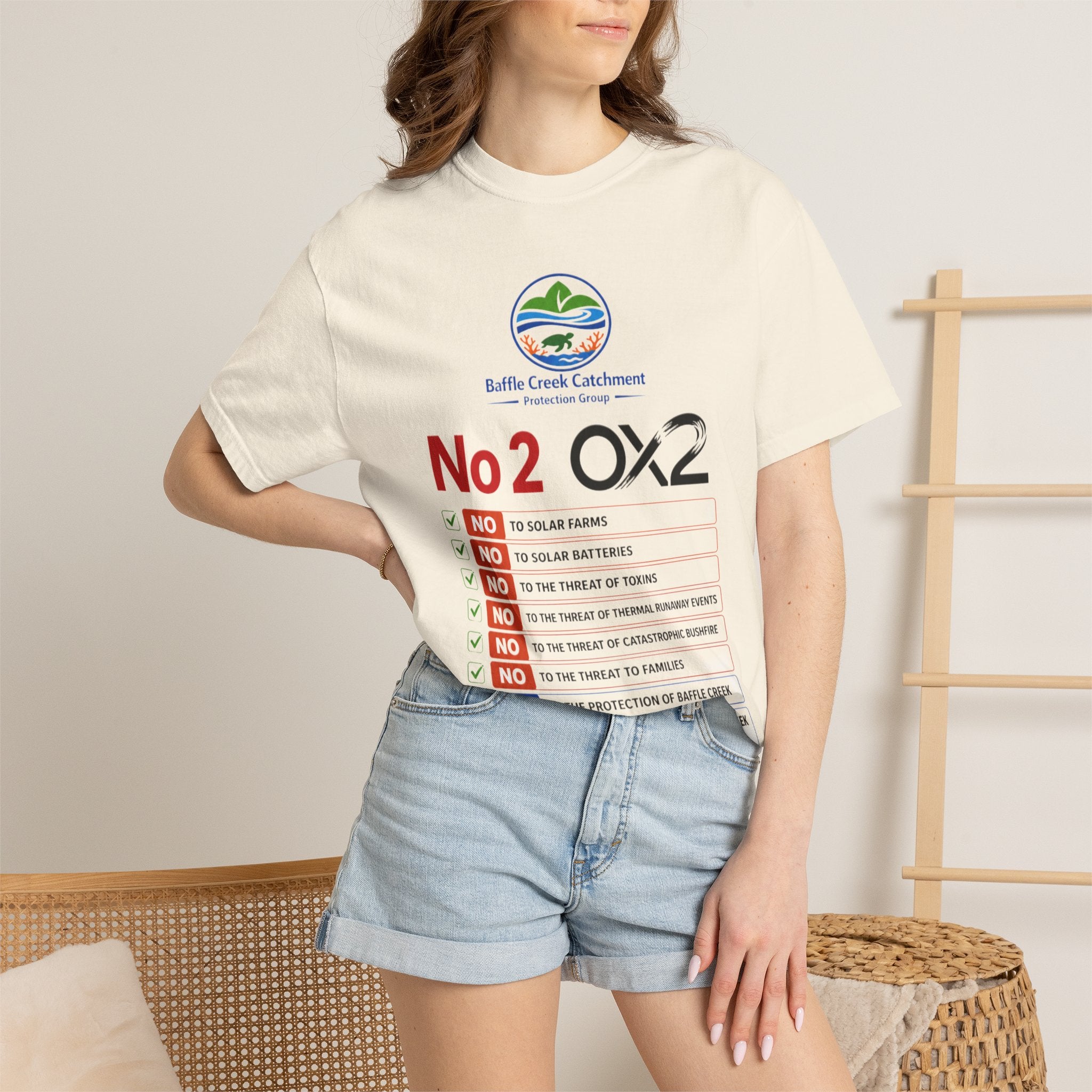 No 2 OX2 Protest T-Shirt — Baffle Creek Catchment Environmental Campaign Tee