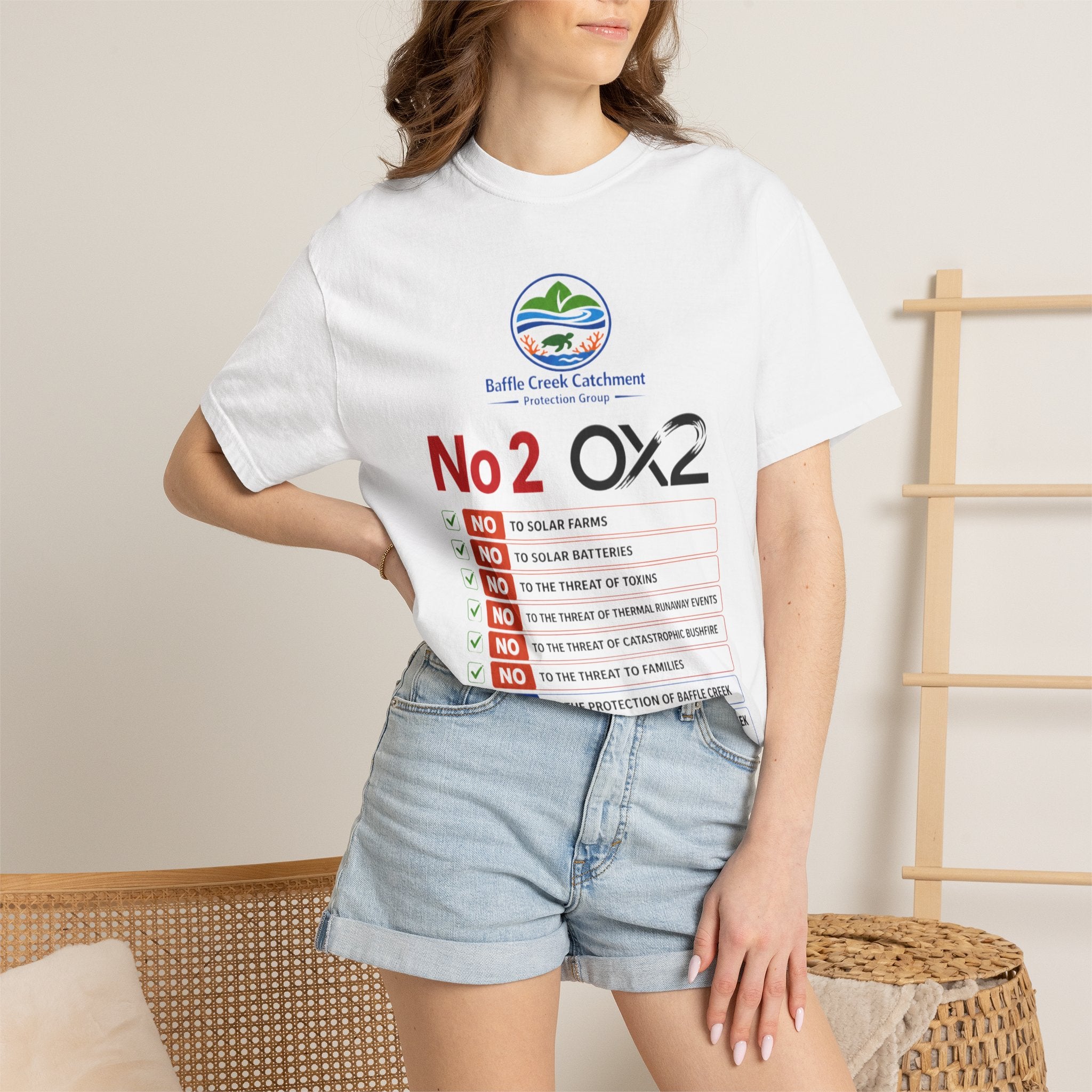 No 2 OX2 Protest T-Shirt — Baffle Creek Catchment Environmental Campaign Tee