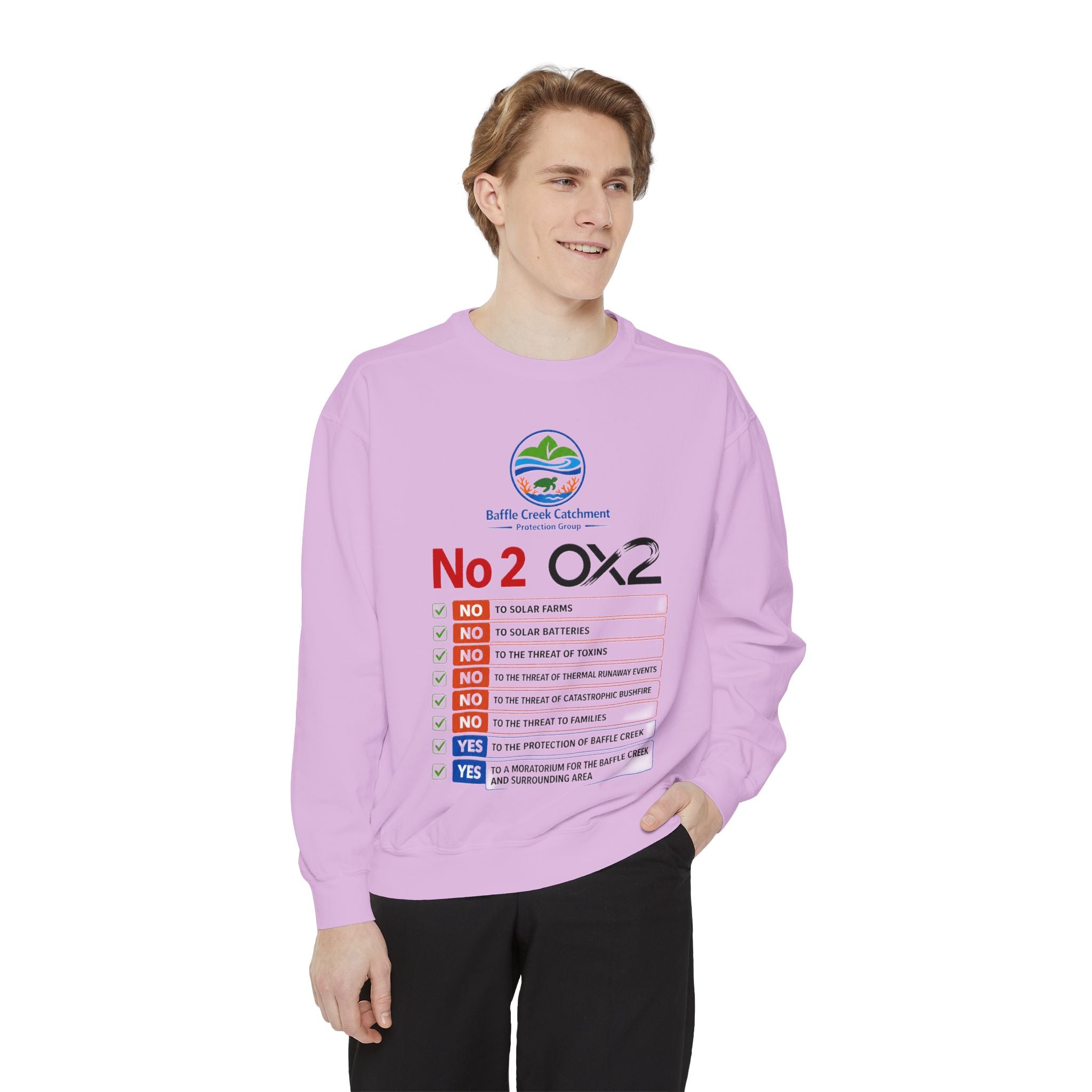 No 2 OX2 Checklist Sweatshirt — Baffle Creek Landowners Humor Crewneck