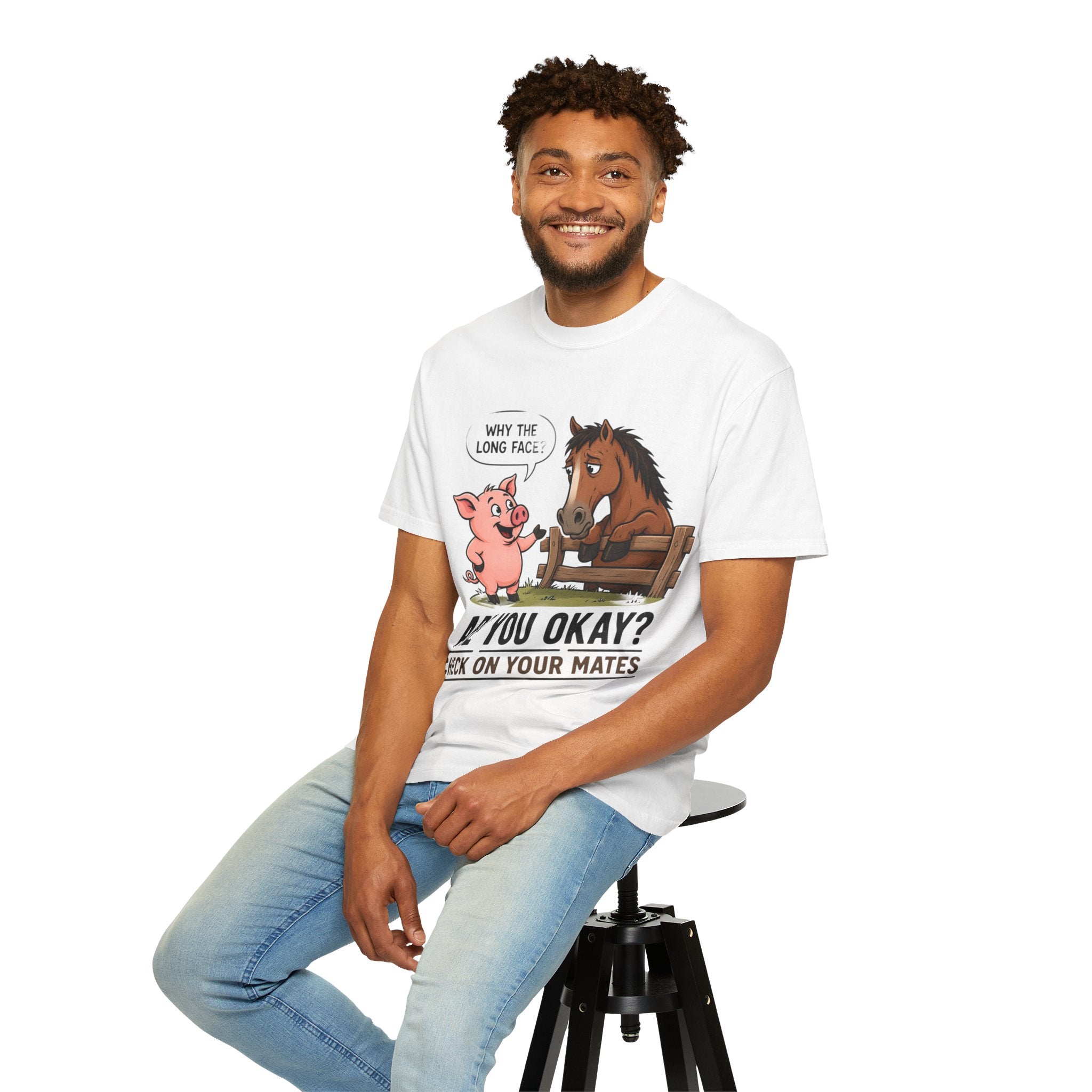 Are You Okay? T-Shirt — "Why the Long Face?" Mental Health Check-In Tee