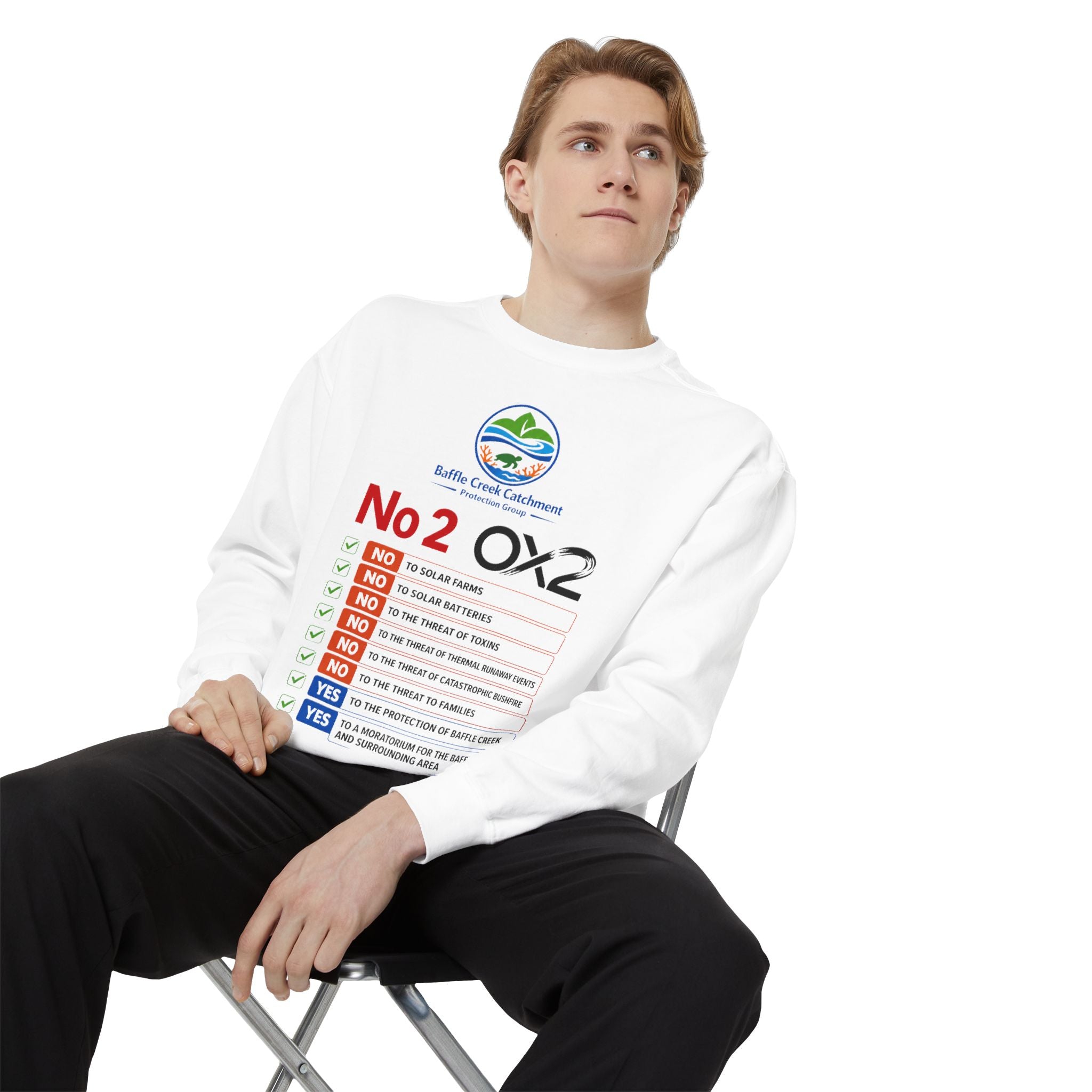 No 2 OX2 Checklist Sweatshirt — Baffle Creek Landowners Humor Crewneck